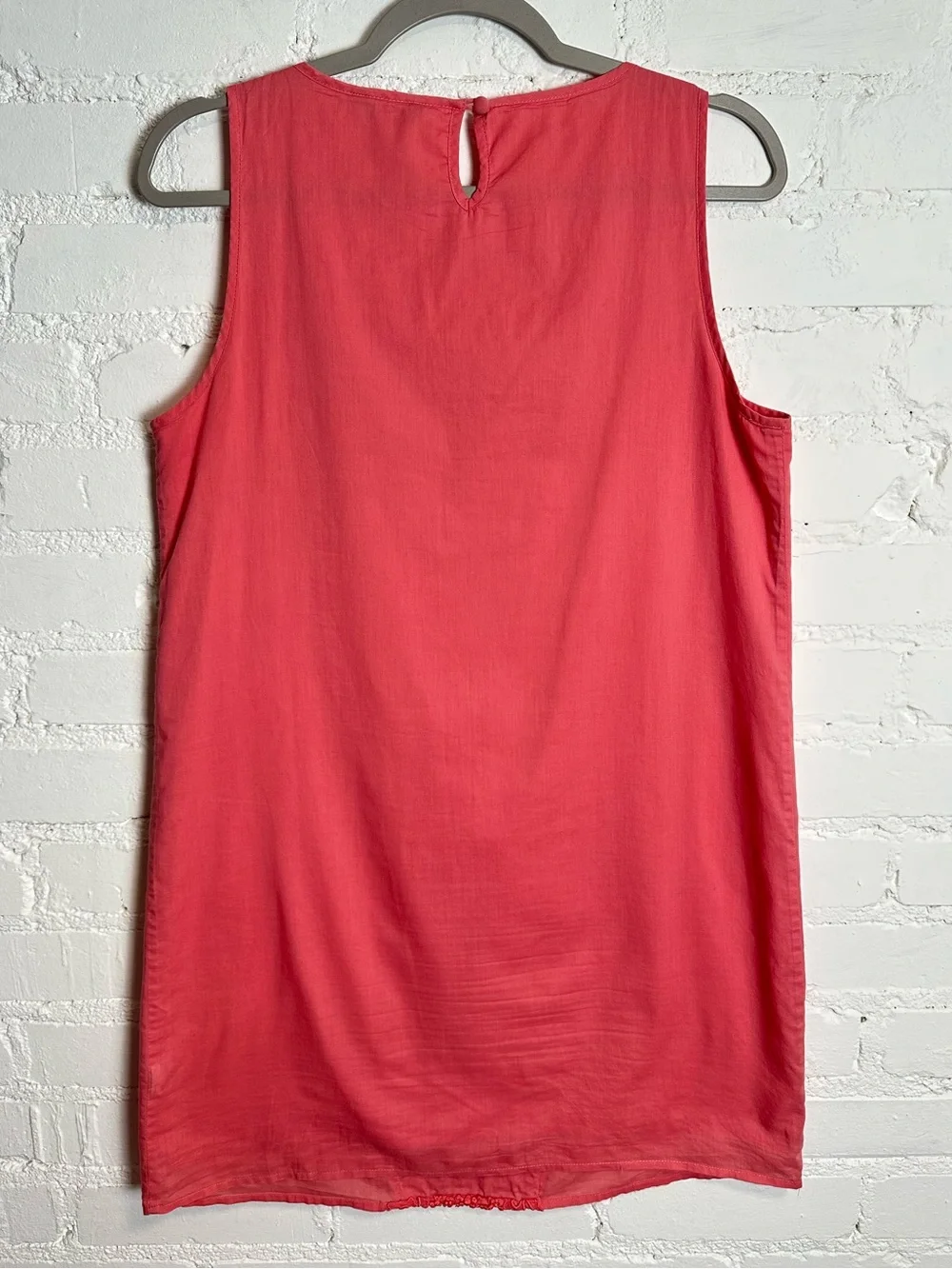 J Crew Coral Shift Lace Embroidery Crochet 100% Cotton Lined Mini Dress or Cover